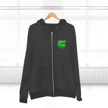 Nerdy Jerzey Logo Unisex Full-Zip Hoodie - Urban Graffiti Style