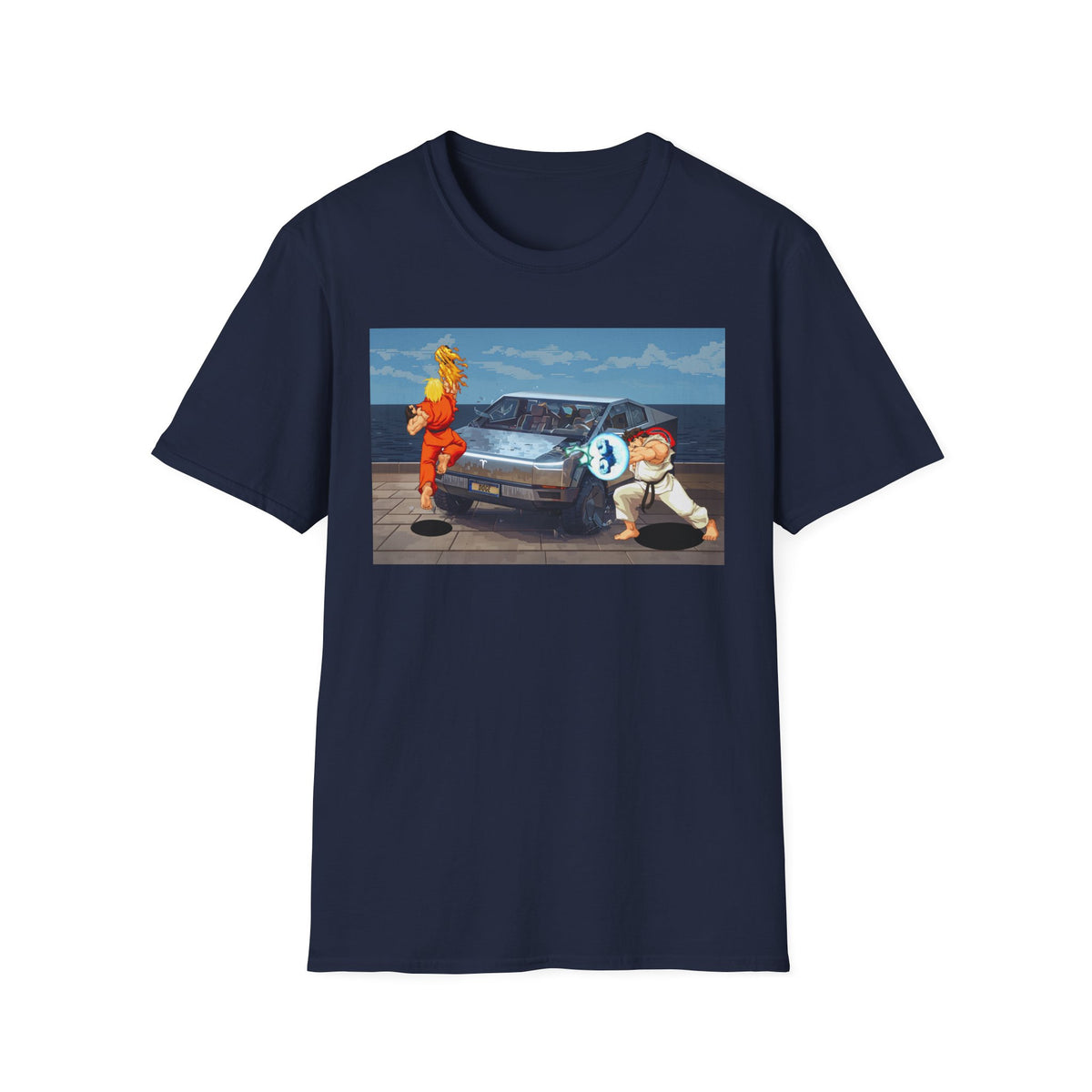 SF2 Bonus Stage Protest Parody Unisex T-Shirt, Casual Gamer Tee, Unique Graphic Tee, Streetwear for Gamers, Protest Stage Style