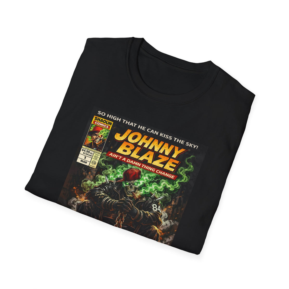 Johnny Blaze Comic Cover T-Shirt | Retro Ghost Rider Parody Artwork