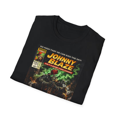 Johnny Blaze Comic Cover T-Shirt | Retro Ghost Rider Parody Artwork