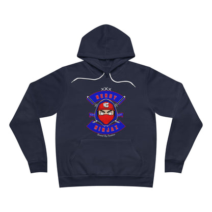 Nerdy Ninjaz Pullover Hoodie, Red White & Blue Variant, Cool Gamer Tee, Gifts for Geeks, Anime Fan, Fun Casual Wear - Unisex Hoodie,