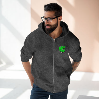 Nerdy Jerzey Logo Unisex Full-Zip Hoodie - Urban Graffiti Style