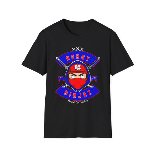 Nerdy Ninjaz T-Shirt, Red White & Blue Variant, Cool Gamer Tee, Gifts for Geeks, Anime Fan, Fun Casual Wear