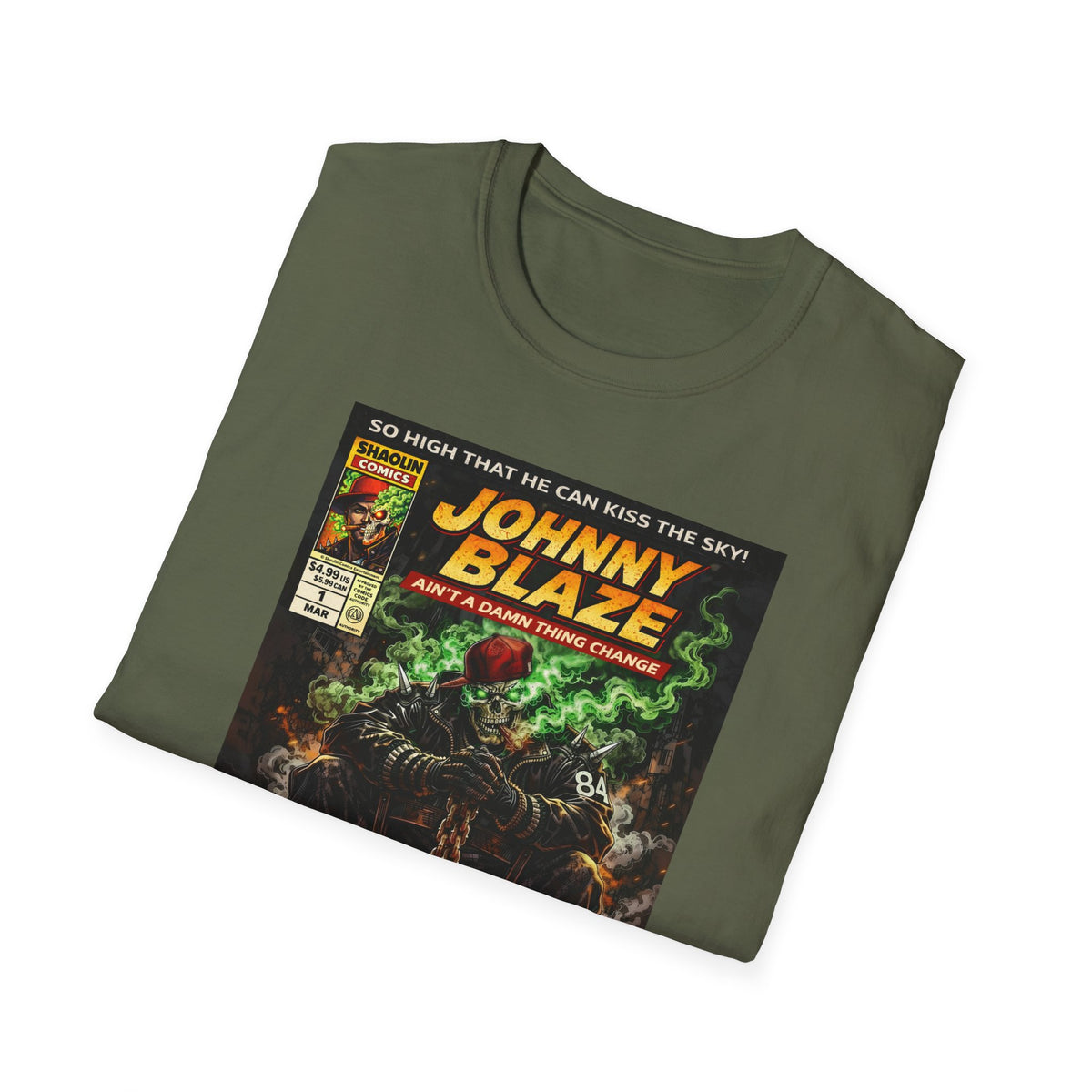 Johnny Blaze Comic Cover T-Shirt | Retro Ghost Rider Parody Artwork