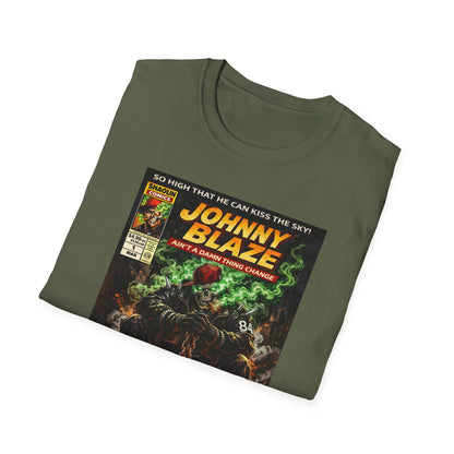 Johnny Blaze Comic Cover T-Shirt | Retro Ghost Rider Parody Artwork