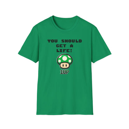 Playful Gaming T-Shirt: 'You Should Get A Life' Unisex Tee, Gift for Gamers, Retro Video Game Shirt, Get A Life Meme, Gamer Tee