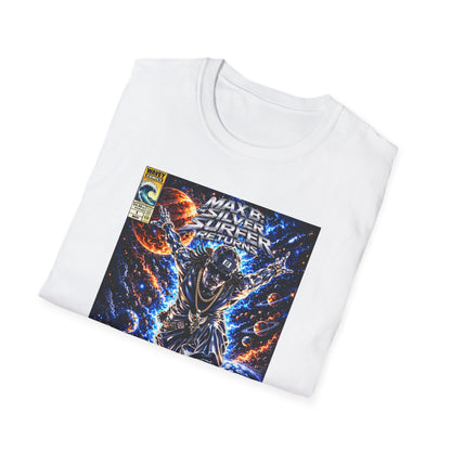 Riding the Cosmic Wave Hip-Hop Comic Mashup T-Shirt | Max B Silver Surfer Parody
