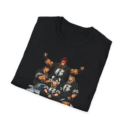 Street Fighter/Ruff Ryders Mashup Crew T-Shirt | Group Portrait, Retro Streetwear