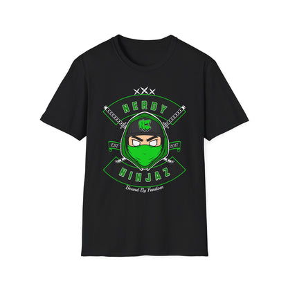Nerdy Ninjaz Unisex Softstyle T-Shirt - Nerdy Jerzey Green - Cool & Stylish Gift for Nerds & Gamers