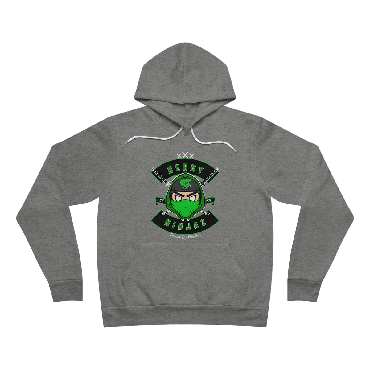 Nerdy Ninjaz Pullover Hoodie - Nerdy Jerzey Green