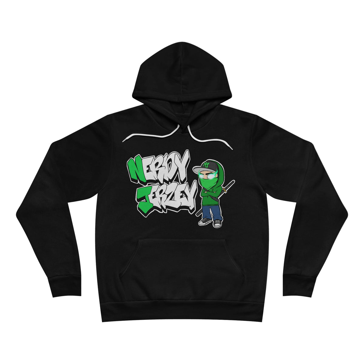 Nerdy Jerzey Unisex Pullover Hoodie - Graffiti Style Streetwear