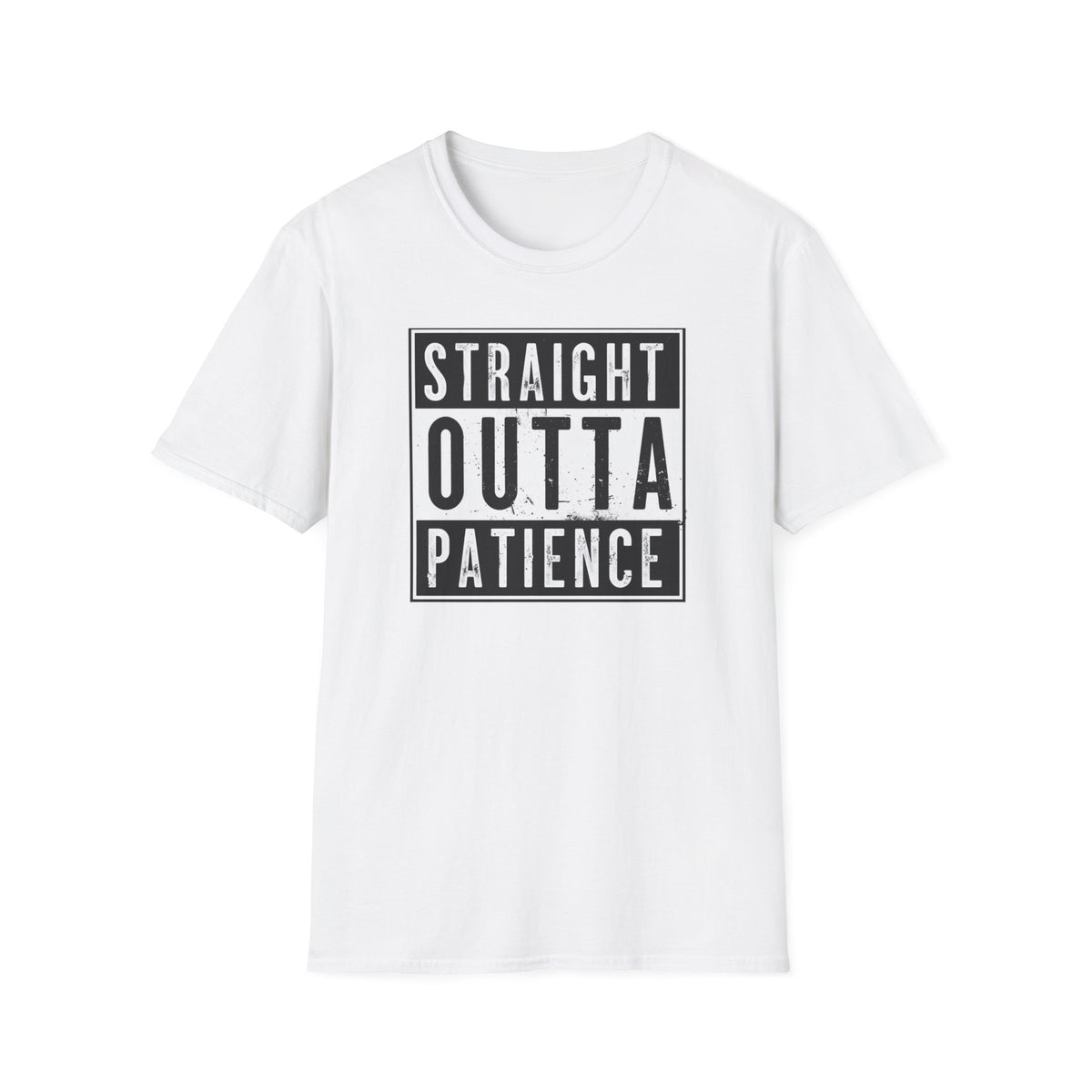 Straight Outta Patience T-Shirt | Cool Unisex Garment-Dyed Tee, Funny Gift for Relaxed Individuals, Casual Top, Everyday Wear