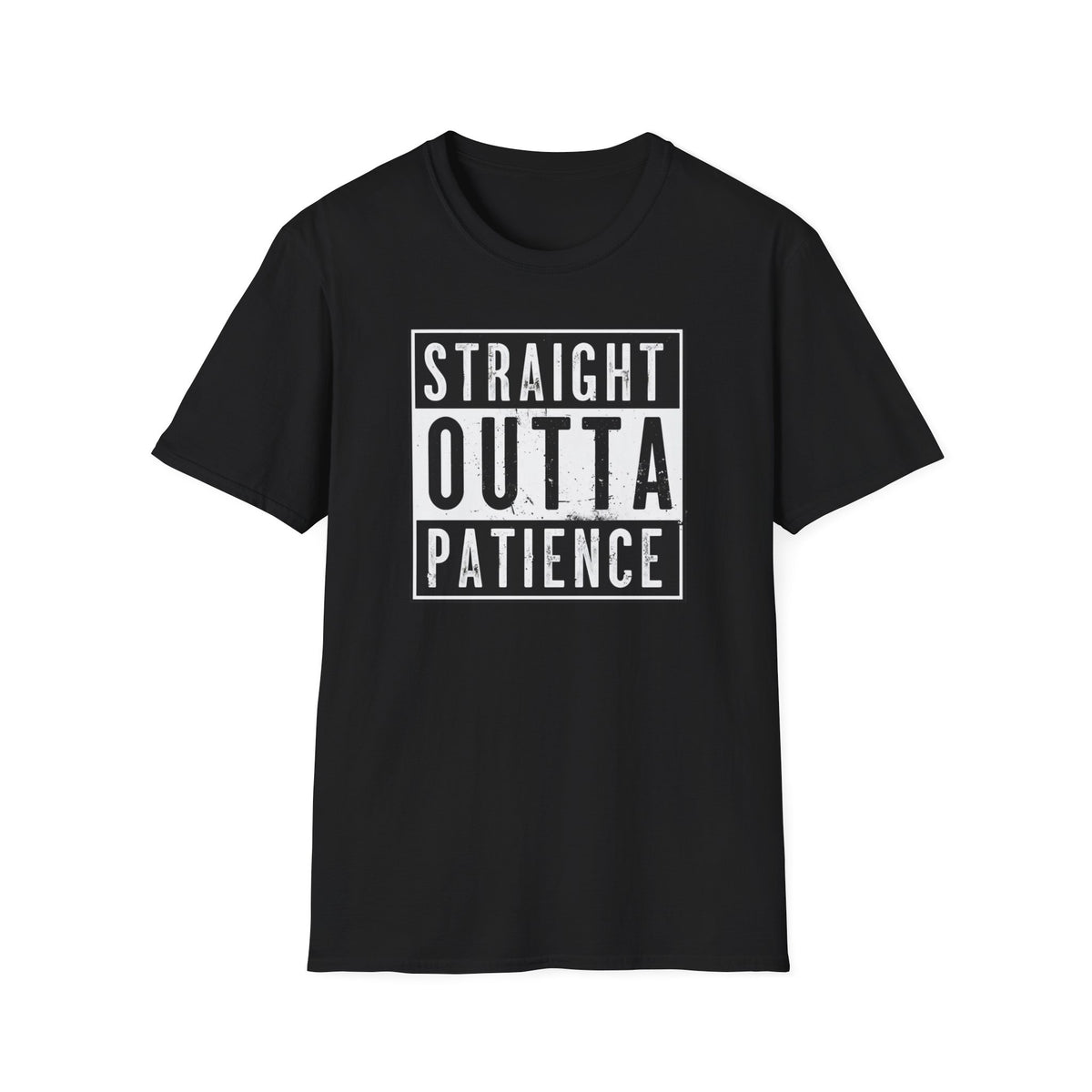 Straight Outta Patience T-Shirt | Cool Unisex Garment-Dyed Tee, Funny Gift for Relaxed Individuals, Casual Top, Everyday Wear
