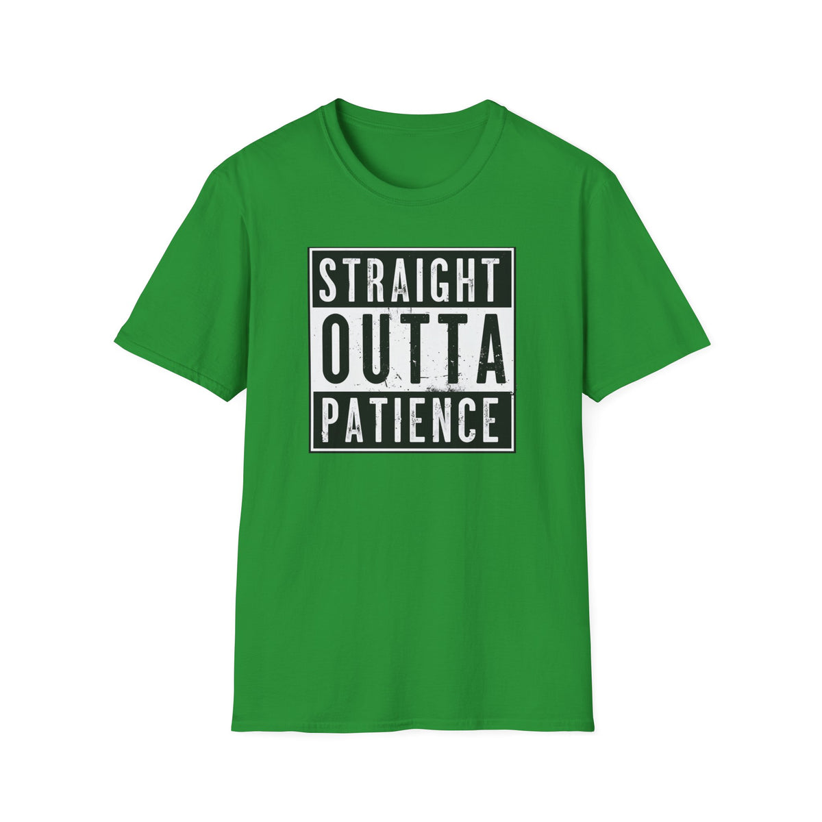 Straight Outta Patience T-Shirt | Cool Unisex Garment-Dyed Tee, Funny Gift for Relaxed Individuals, Casual Top, Everyday Wear