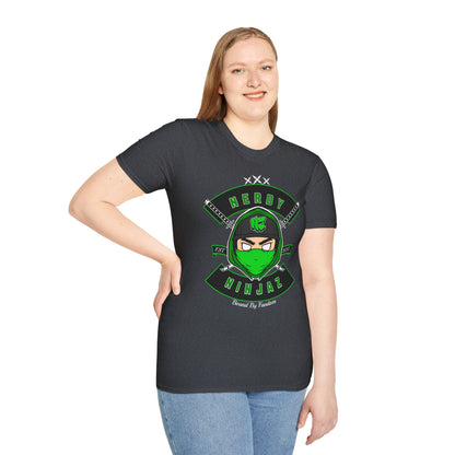 Nerdy Ninjaz Unisex Softstyle T-Shirt - Nerdy Jerzey Green - Cool & Stylish Gift for Nerds & Gamers