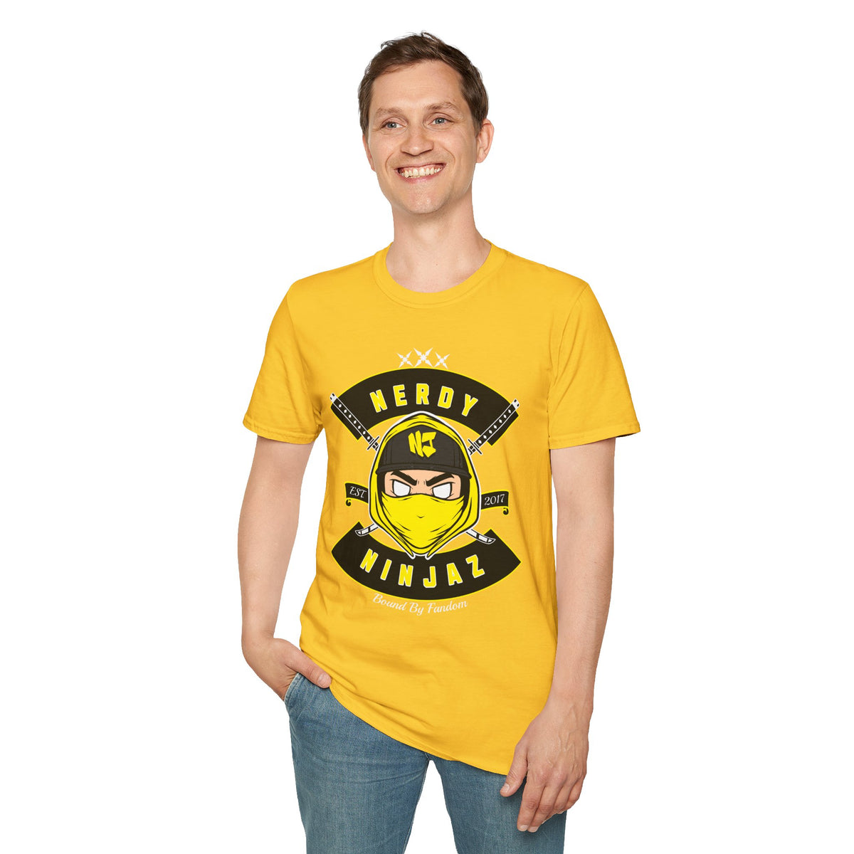 Nerdy Ninjaz Unisex Softstyle T-Shirt - Killah Beez Yellow