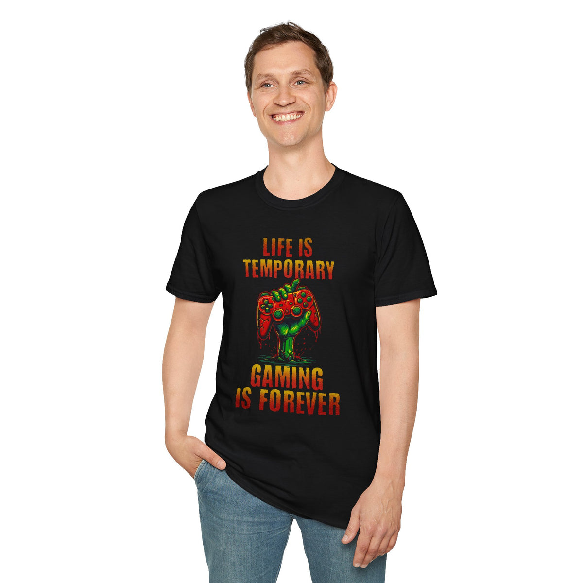 Life is Temporary, Gaming is Forever Tee, Perfect For Gaming Enthusiasts