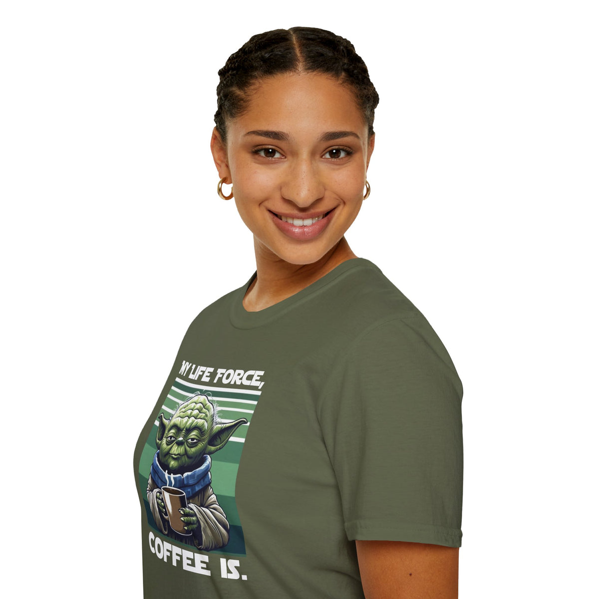 My Life Force, Coffee Is Funny Sci-Fi/Coffee Joke T-Shirt, Star Wars/Yoda Tee
