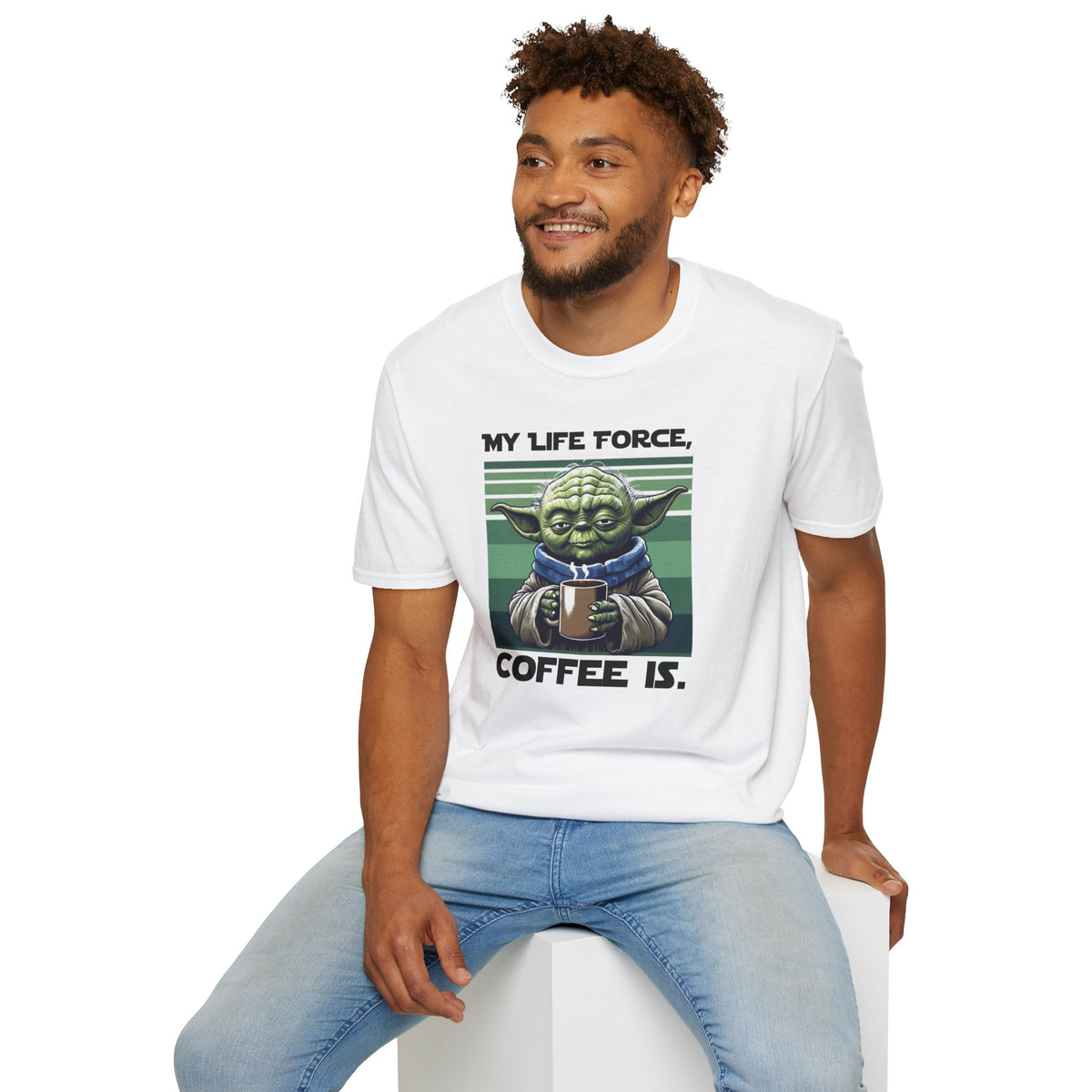 My Life Force, Coffee Is Funny Sci-Fi/Coffee Joke T-Shirt, Star Wars/Yoda Tee